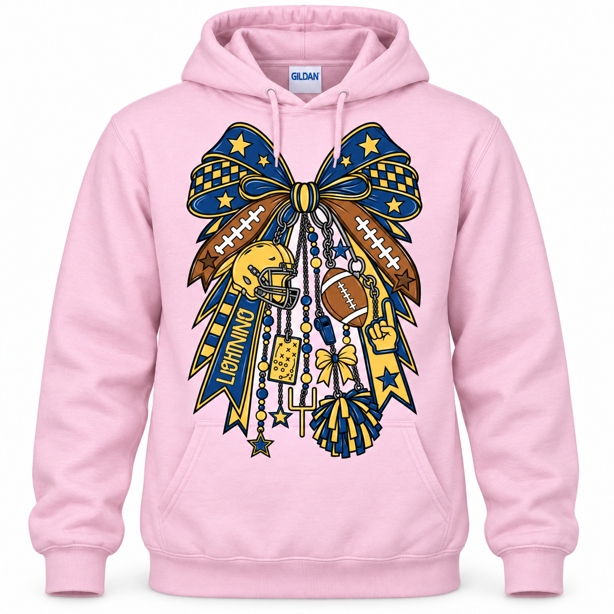 PINK BOW LIGHTNING FOOTBALL