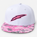 Pinked Out Lightning White Trucker Hat with Pink Camo Brim