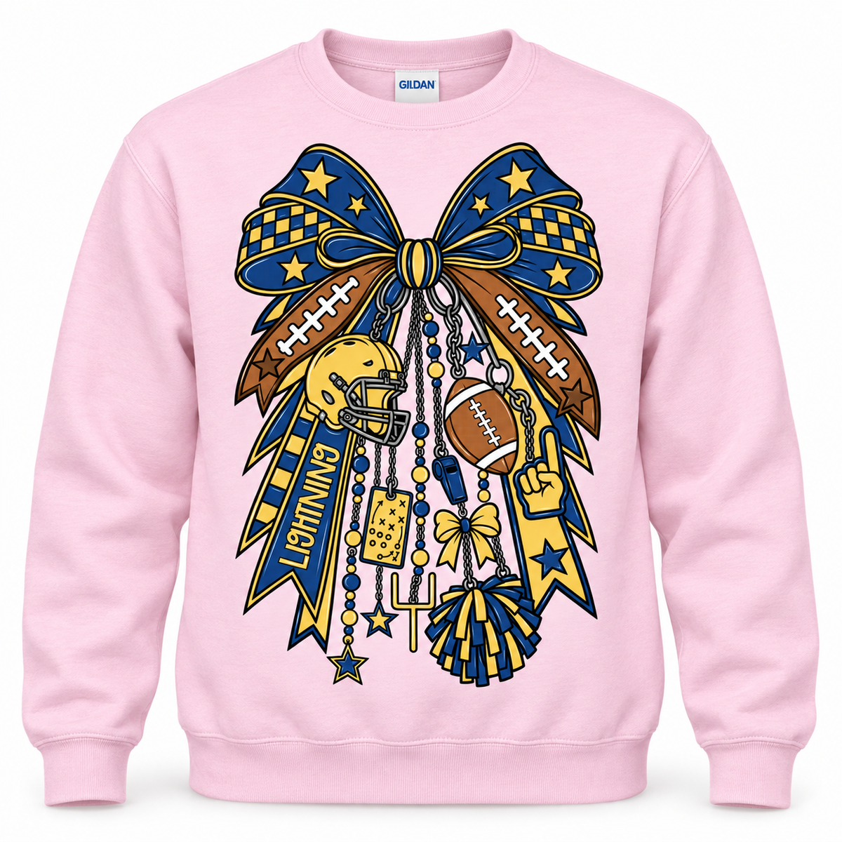PINK BOW LIGHTNING FOOTBALL