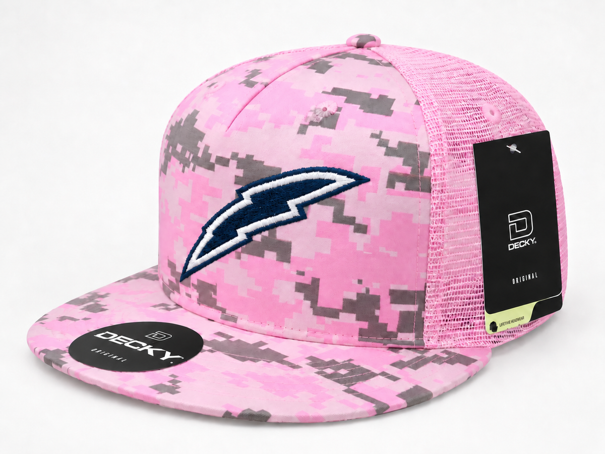 Pinked Out Camo Hat with White Outline