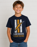 Youth Short Sleeve Navy & Gold Bolt