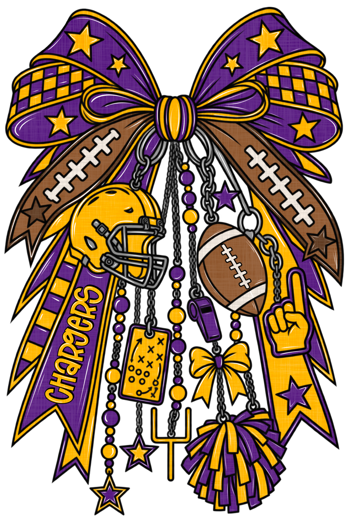 Charger Football BOW Tee