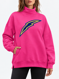 Pink Lightning Mock Neck Sweatshirt