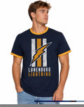 Adult Short Sleeve Navy & Gold Bolt